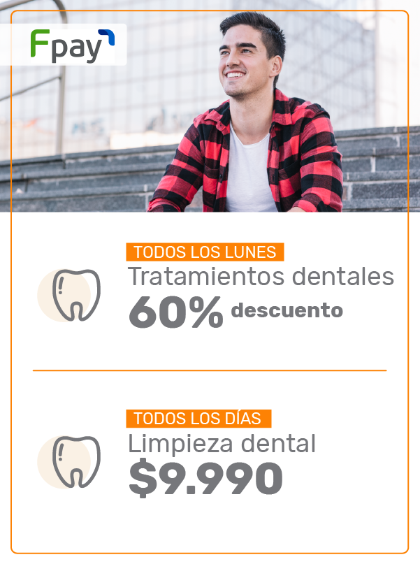 Todos los lunes 60% dscto en tratamientos dentales Todos los días Limpieza dental a $9.990